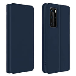 Housse - AVIZAR - Huawei P40 Pro - Étui Folio Portefeuille - Éco-cuir - Support intégré - Bleu