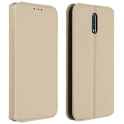 Housse - AVIZAR - Nokia 2.3 - Étui Protection Intégrale - Éco-cuir - Fonction Support Jaune