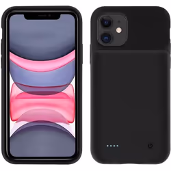 Coque iPhone 11 - AVIZAR - Modèle 2 en 1 - Batterie 4500mAh - Protection Rigide - Soft-touch Noir