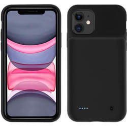 Coque iPhone 11 - AVIZAR - Modèle 2 en 1 - Batterie 4500mAh - Protection Rigide - Soft-touch Noir