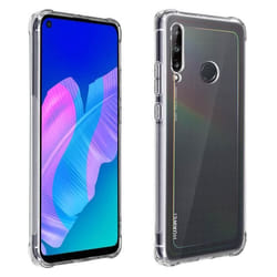 Coque - AVIZAR - P40 Lite E - Silicone Flexible - Transparent Blanc - Résistant aux chocs