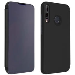 Housse Folio - AVIZAR - Huawei P40 Lite E - Clapet Translucide - Design Miroir - Support Vidéo
