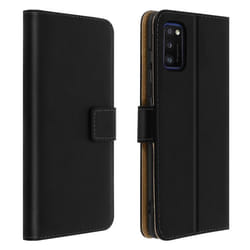 Housse pour Samsung Galaxy A41 - AVIZAR - Cuir Véritable - 2 Porte-cartes - Fonction Support - Noir