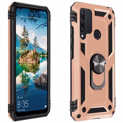 Coque - Huawei - Y6p - Antichoc - Bi-matière - Support vidéo rose gold
