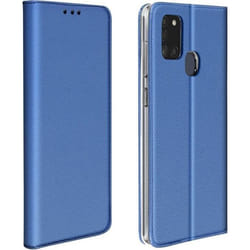 Étui AVIZAR pour Samsung Galaxy A21s - Housse Porte-carte Fonction Support Vidéo Bleu