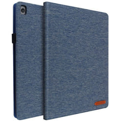 Housse iPad 2019 10.2 - AVIZAR - Éco-cuir - Support pratique - Rangements cartes - Bleu