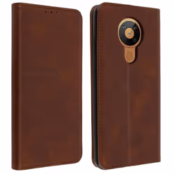 Housse - AVIZAR - Nokia 5.3 - Souple - Marron - Fonction Support Porte-carte