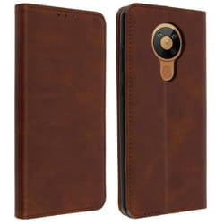 Housse - AVIZAR - Nokia 5.3 - Souple - Marron - Fonction Support Porte-carte