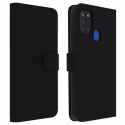 Étui pour Samsung Galaxy A21s - AVIZAR - Housse Intégrale - Porte-carte - Support Vidéo - Noir
