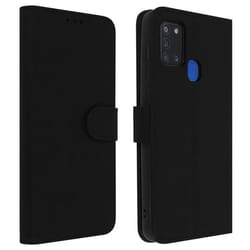 Étui pour Samsung Galaxy A21s - AVIZAR - Housse Intégrale - Porte-carte - Support Vidéo - Noir