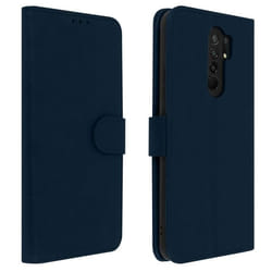 Étui Folio - AVIZAR - Xiaomi Redmi 9 - Bleu - Semi-rigide - Aimanté