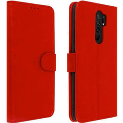 Étui Folio - AVIZAR - Xiaomi Redmi 9 - Rouge - Semi-rigide - Aimanté