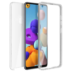 Coque - Samsung - Galaxy A21s - Protection Arrière Rigide - Avant Souple - Transparent Blanc