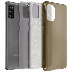 Coque de protection - AVIZAR - Samsung Galaxy A41 - Silicone semi-rigide - Paillette dorée - Chic et féminine
