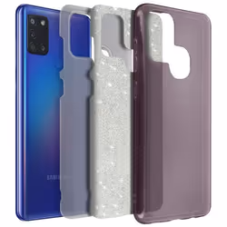 Coque de protection - AVIZAR - Samsung Galaxy A21s - Paillette - Rose - Semi-rigide