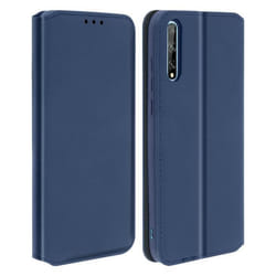 Housse - Huawei - P Smart S - Éco-cuir - Fonction support - Bleu