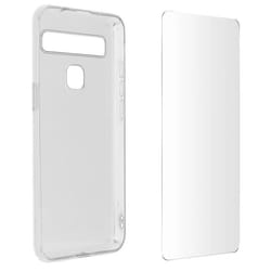 Coque de protection - AVIZAR - TCL 10L - Silicone Souple - Verre Trempé 9H - Transparent