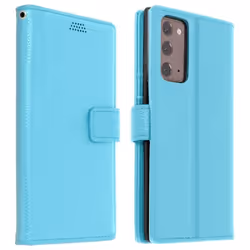 Housse pour Samsung Galaxy Note 20 - AVIZAR - Porte-carte Fonction Support Vidéo Dragonne Bleu