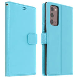 Housse pour Samsung Galaxy Note 20 - AVIZAR - Porte-carte Fonction Support Vidéo Dragonne Bleu