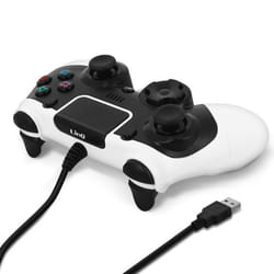 Gamepad - LinQ - PS4/PC - Filaire - Vibration - Sixaxis - Noir Blanc