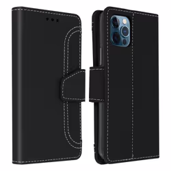 Housse Apple iPhone 12 Pro Max Étui Folio Portefeuille Fonction Support noir Noir