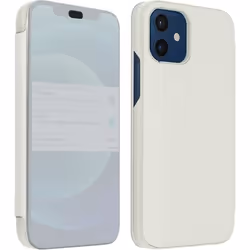Housse iPhone 12 / 12 Pro Clapet translucide Design Miroir Support Vidéo argenté Gris