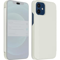 Housse iPhone 12 / 12 Pro Clapet translucide Design Miroir Support Vidéo argenté Gris