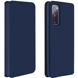 Housse pour Samsung Galaxy S20 FE - AVIZAR - Folio Portefeuille - Éco-cuir - Fonction Support - Bleu