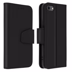 Housse iPhone 7 / 8 / SE 2020 Cuir Porte-carte Fonction Support Premium noir Noir