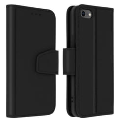 Housse iPhone 7 / 8 / SE 2020 Cuir Porte-carte Fonction Support Premium noir Noir
