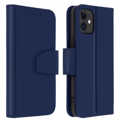 Housse Apple iPhone 11 Cuir Porte-carte Fonction Support Premium bleu nuit Bleu