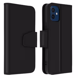 Housse iPhone 12 Mini Cuir Porte-carte Fonction Support Premium Noir