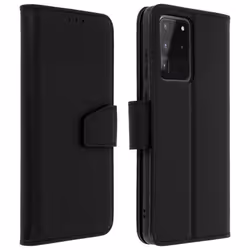 Housse - Samsung - Galaxy S20 Ultra - Cuir de vachette - Support vidéo - Porte-carte noir