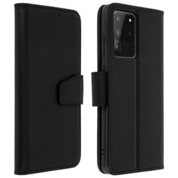 Housse - Samsung - Galaxy S20 Ultra - Cuir de vachette - Support vidéo - Porte-carte noir