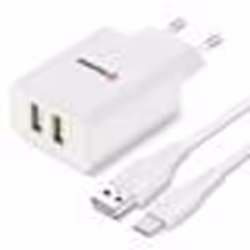 Chargeur Secteur Double USB - Swissten - 2.1A - Charge rapide - Câble USB-C 1.2m - Détection automatique