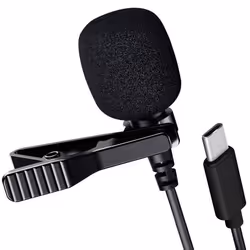Micro-cravate - LinQ - USB-C - Réduction de bruit - 1.5m - Noir