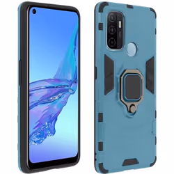 Coque - AVIZAR - Oppo A53 / A53s - Hybride Antichoc - Bague Métallique - Support Vidéo bleu