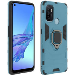 Coque - AVIZAR - Oppo A53 / A53s - Hybride Antichoc - Bague Métallique - Support Vidéo bleu