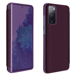 Housse - Samsung - Galaxy S20 FE - Effet Miroir - Clapet Translucide - Support Vidéo
