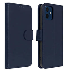 Étui de protection - AVIZAR - iPhone 12 Mini - Porte-carte - Support vidéo - Bleu