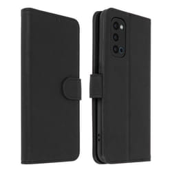 Étui de protection AVIZAR pour Oppo Reno 4 - Noir - Fonction porte-carte et support