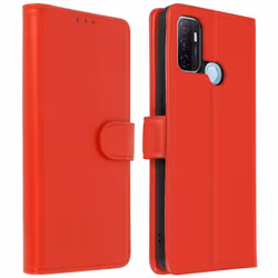 Étui souple - Chesterfield - Oppo A53 / A53s - Rouge - Rangements pour cartes - Support vidéo