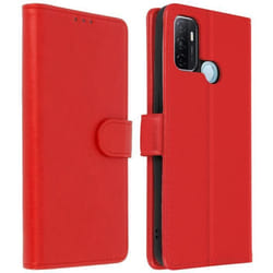 Étui souple - Chesterfield - Oppo A53 / A53s - Rouge - Rangements pour cartes - Support vidéo