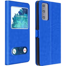 Housse pour smartphone - Samsung - S20 FE - Étui intégral - Double fenêtre - Support vidéo