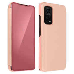 Étui AVIZAR pour Xiaomi Mi 10T / Mi 10T Pro - Rose gold - Rabat translucide miroir support
