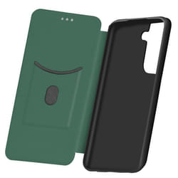 Housse pour Samsung Galaxy S21 Plus - AVIZAR - Effet Carbone - Vert - Souple - Dragonne incluse