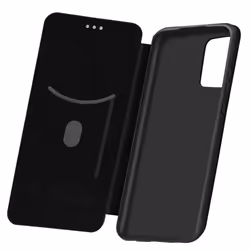 Housse pour Samsung Galaxy A72 - AVIZAR - Clapet Porte-carte - Eco-cuir Effet Carbone - Souple - Noir