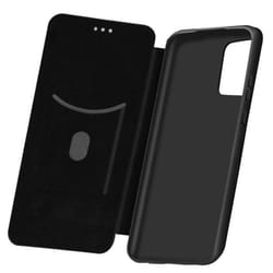 Housse pour Samsung Galaxy A72 - AVIZAR - Clapet Porte-carte - Eco-cuir Effet Carbone - Souple - Noir