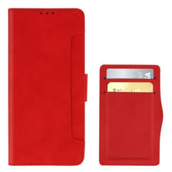 Housse AVIZAR Realme 6i Étui Folio Portefeuille Rouge - Éco-cuir - Protection intégrale - Fonction support
