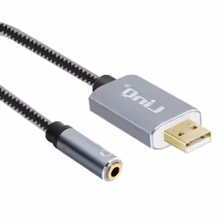 Adaptateur audio - LinQ - U3530 - USB vers Jack 3.5mm - Fonction audio et micro - Gris